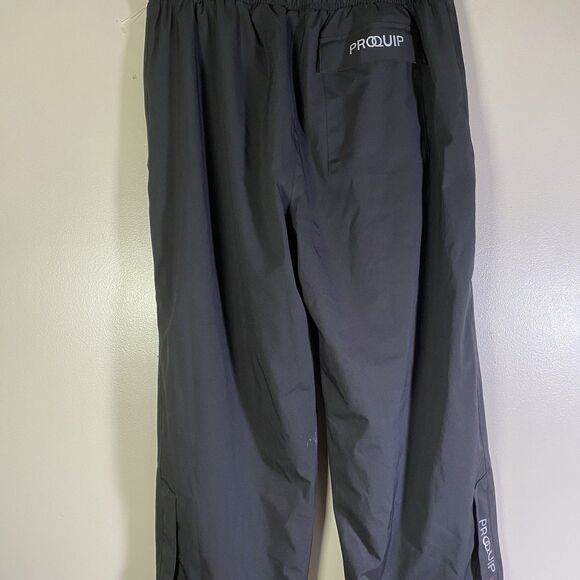 ProQuip Tourflex Pants Waterproof Golf Over Black Men's Size XL Teflon Rain - Picture 12 of 16
